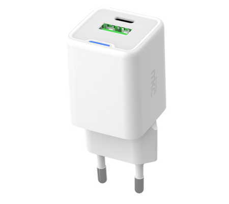 Caricabatteria rapido - 2 porte - USB-C e USB-A da 20W - Mkc - 491929601 - 8006012375831 - DMwebShop - 1