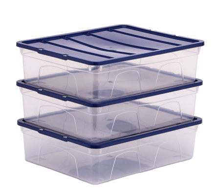 Contenitore multiuso 32 x 40 x 11 cm - 12 lt - PP - con coperchio blu - trasparente - Fellowes - Bankers Box - 100135769 - 43859804832 - DMwebShop - 2