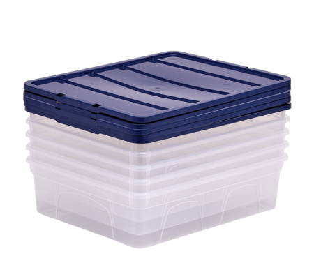 Contenitore multiuso 32 x 40 x 11 cm - 12 lt - PP - con coperchio blu - trasparente - Fellowes - Bankers Box - 100135769 - 43859804832 - DMwebShop - 3