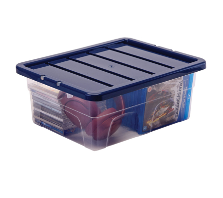Contenitore multiuso 32 x 40 x 17 cm - 15 lt - PP - con coperchio blu - trasparente - Fellowes - Bankers Box - 100135770 - 43859804825 - DMwebShop - 1