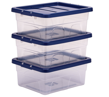 Contenitore multiuso 32 x 40 x 17 cm - 15 lt - PP - con coperchio blu - trasparente - Fellowes - Bankers Box - 100135770 - 43859804825 - DMwebShop - 2