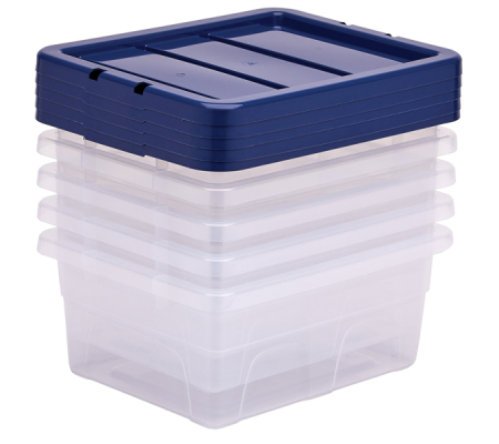Contenitore multiuso 32 x 40 x 17 cm - 15 lt - PP - con coperchio blu - trasparente - Fellowes - Bankers Box - 100135770 - 43859804825 - DMwebShop - 3