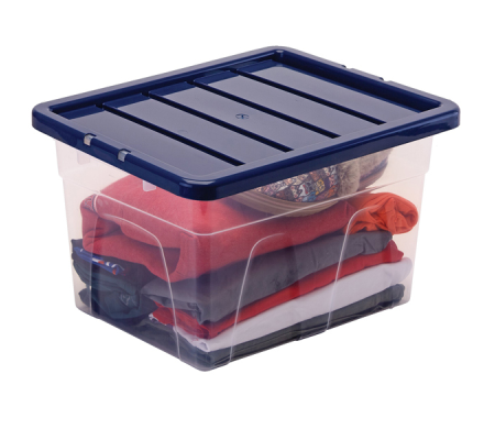 Contenitore multiuso 37 x 40 x 24,5 cm - 22 lt - PP - con coperchio blu - trasparente - Fellowes - Bankers Box - 100135771 - 43859804849 - DMwebShop - 1