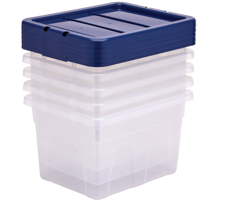 Contenitore multiuso 37 x 40 x 24,5 cm - 22 lt - PP - con coperchio blu - trasparente - Fellowes - Bankers Box - 100135771 - 43859804849 - DMwebShop - 3