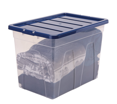 Contenitore multiuso 38 x 56 x 41 cm - 64 lt - PP - con coperchio blu - trasparente - Fellowes - Bankers Box - 100135773 - 43859804863 - DMwebShop - 1