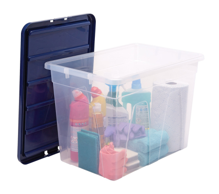 Contenitore multiuso 38 x 56 x 41 cm - 64 lt - PP - con coperchio blu - trasparente - Fellowes - Bankers Box - 100135773 - 43859804863 - DMwebShop - 2