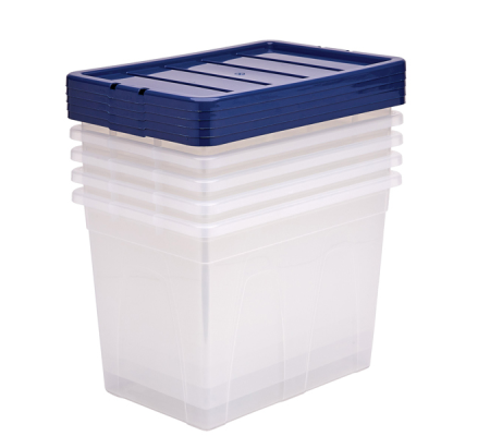 Contenitore multiuso 38 x 56 x 41 cm - 64 lt - PP - con coperchio blu - trasparente - Fellowes - Bankers Box - 100135773 - 43859804863 - DMwebShop - 4