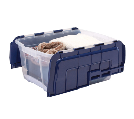 Contenitore multiuso 43 x 59 x 28 cm - 45 lt - PP - con coperchio a cerniera blu - trasparente - Fellowes - Bankers Box - 100135774 - DMwebShop - 1
