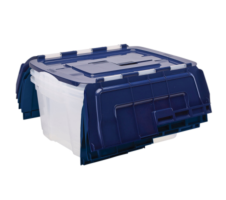 Contenitore multiuso 43 x 59 x 28 cm - 45 lt - PP - con coperchio a cerniera blu - trasparente - Fellowes - Bankers Box - 100135774 - DMwebShop - 3