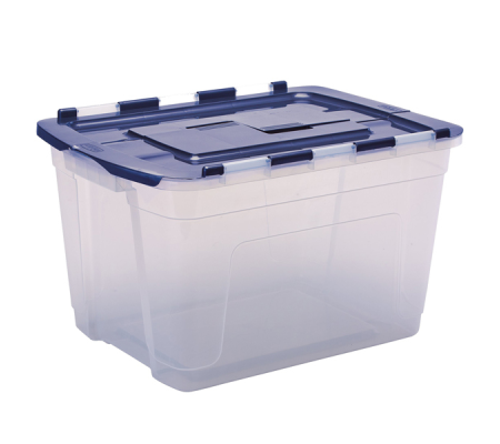 Contenitore multiuso 43 x 59 x 35 cm - 55 lt - PP - con coperchio a cerniera blu - trasparente - Fellowes - Bankers Box - 100135775 - DMwebShop