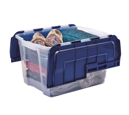 Contenitore multiuso 43 x 59 x 35 cm - 55 lt - PP - con coperchio a cerniera blu - trasparente - Fellowes - Bankers Box - 100135775 - DMwebShop - 2