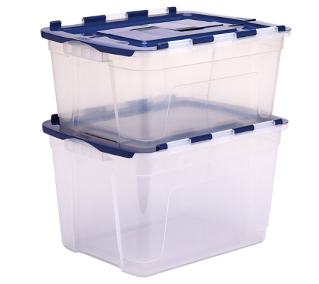 Contenitore multiuso 43 x 59 x 35 cm - 55 lt - PP - con coperchio a cerniera blu - trasparente - Fellowes - Bankers Box - 100135775 - DMwebShop - 3
