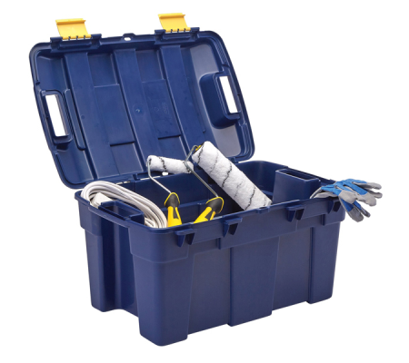 Baule multiuso 39 x 59 x 33 cm - 40 lt - PP - con coperchio - blu-giallo - Fellowes - Bankers Box - 100135776 - DMwebShop - 2