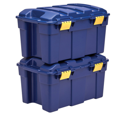 Baule multiuso 39 x 59 x 33 cm - 40 lt - PP - con coperchio - blu-giallo - Fellowes - Bankers Box - 100135776 - DMwebShop - 3