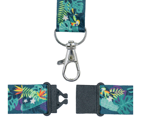 Cordoncino per portabadge - in Rpet - fantasia tropicale - 440 x 20 mm - Conf. 10 pezzi - Avery - R4828T - 5014702149429 - DMwebShop - 1