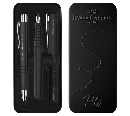 Set stilo B Poly Pen + sfera Poly Ball - punta 0,7 mm - fusto nero - Faber Castell - 241050 - 4005402410507 - DMwebShop