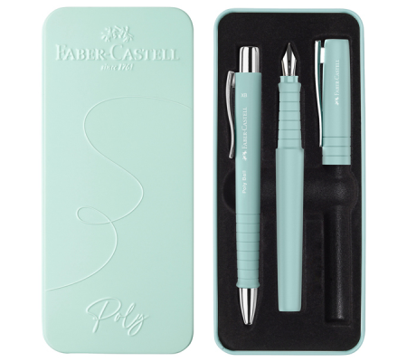 Set stilo B Poly Pen + sfera Poly Ball - punta 0,7 mm - fusto caribic blue - Faber Castell - 241053 - 4005402410538 - DMwebShop