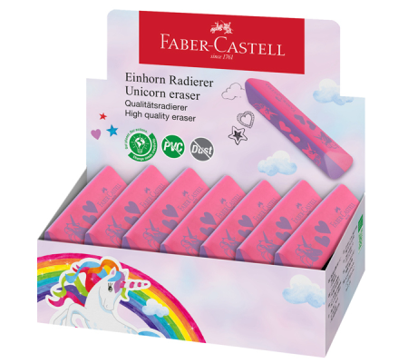 Gomma triangolare unicorno - colori assortiti - Faber Castell - expo 15 pezzi - Faber Castell - 188751 - 4005400391884 - DMwebShop