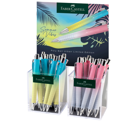 Penna a sfera Poly Ball Urban Summer - punta 0.7mm - fusto colori assortiti - expo 24 pezzi - Faber Castell - 241107 - 4005402411078 - DMwebShop