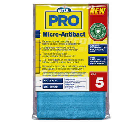 Panno multiuso Micro-Antibact - 35 x 38 cm - blu - conf. 5 pezzi - Arix - 3 2873 - 8008990028730 - DMwebShop