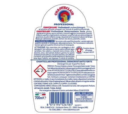 Disincrostante forte Professional - in trigger - 700 ml - Chanteclair - 604020IT - 8015194526184 - DMwebShop - 1
