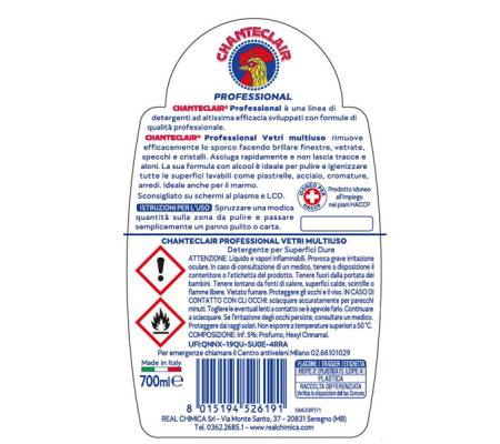 Detergente Professional vetri multiuso - in trigger - 700 ml - Chanteclair - 608920IT - 8015194526191 - DMwebShop - 1