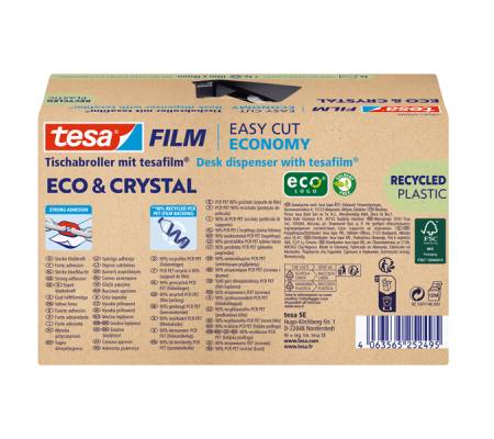 Dispenser da tavolo Eco e Crystal per nastri da 1,9 cm - incluso rotolo 19 mm x 10 mt - nero - Tesa - 59045-00000-00 - 4063565252495 - DMwebShop - 2