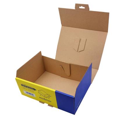 Scatola automontante per ecommerce Pick e Post - L - 40 x 27 x 17 cm - giallo-blu - Blasetti - 0264 - 8007758026414 - DMwebShop - 3