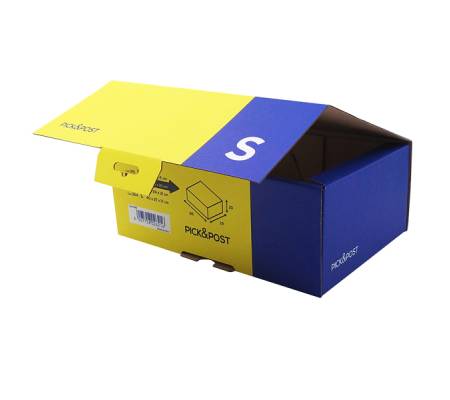Scatola automontante per ecommerce Pick e Post - L - 40 x 27 x 17 cm - giallo-blu - Blasetti - 0264 - 8007758026414 - DMwebShop - 4
