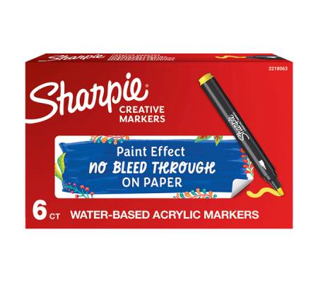 Marcatore acrilico - punta tonda - giallo - conf. 6 pezzi - Sharpie - 2218063 - 3026982055453 - DMwebShop - 1