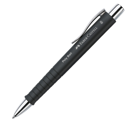 Set stilo B Poly Pen + sfera Poly Ball - punta 0,7 mm - fusto nero - Faber Castell - 241050 - 4005402410507 - DMwebShop - 1