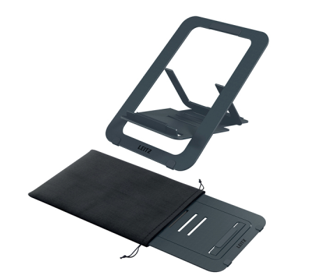 Supporto notebook - regolabile ultrapiatto - grigio scuro - in alluminio - Leitz - 63460089 - 4002432138333 - DMwebShop - 1