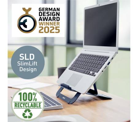 Supporto notebook - regolabile ultrapiatto - grigio scuro - in alluminio - Leitz - 63460089 - 4002432138333 - DMwebShop - 5