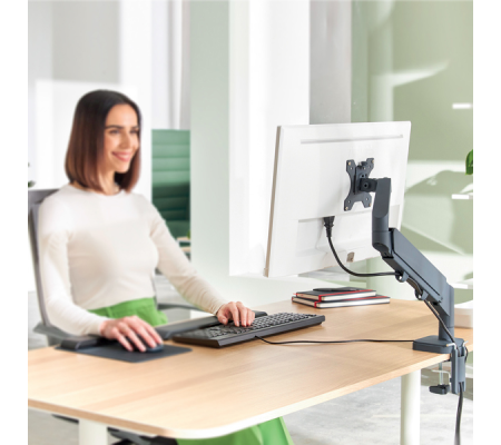 Braccio salvaspazio - per 1 monitor - grigio scuro - Ergo - Leitz - 64890089 - 4002432134663 - DMwebShop - 3