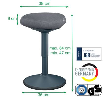 Sgabello Active Comfort da seduta - grigio scuro - Leitz - 65440089 - 4002432138418 - DMwebShop - 4