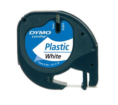 Nastro Letratag 912010 in plastica 12 mm x 4 mt bianco Dymo S0721660 - 1479 - 1