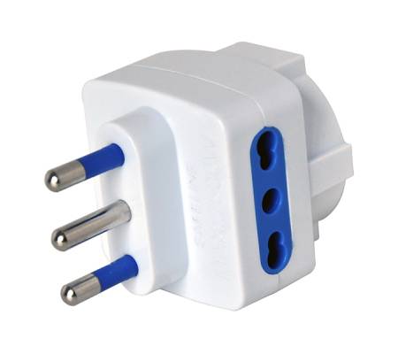 Adattatore triplo con spina 2P T 16A 2 prese bipasso 10,16A 1 Schuko Mkc 492518066 - 131 - 1