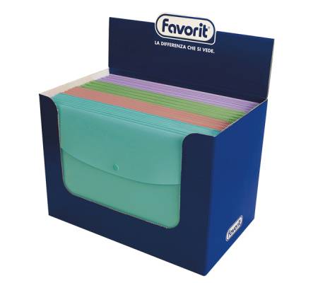 Buste con bottone Pastel - PPL - A4 - colori assortiti - conf. 30 pezzi - Favorit - 400116128 - 8006779023730 - DMwebShop - 1