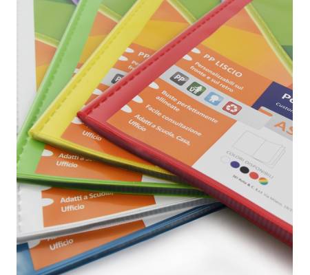 Portalistini personalizzabili Asso TI - 50 buste - 22 x 30 cm - colori assortiti - conf. 10 pezzi - Sei Rota - 57225090 - 8004972028323 - DMwebShop - 1
