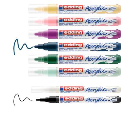 Marcatore permanente acrilico Start Easy Set Nordic - punta tonda fine e media - colori assortiti - conf. 8 pezzi - Edding - 4-SES8N - 4057305031020 - DMwebShop - 1