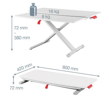 Postazione Sit e Stand Ergo Cosy - da scrivania con vassoio - Leitz - 65320085 - 4002432129430 - DMwebShop - 1