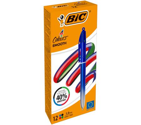 Penna sfera a scatto 4 Colori Smooth 1 mm fusto blu 524091 - 1051