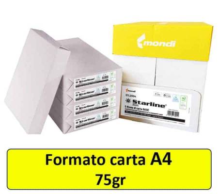 Carta fotocopie - A4 - 75 gr - bianco - Basic - risma da 500 fogli - conf. 5 pezzi - Starline - 6901STL - 8025133130907 - DMwebShop 1198 - 2