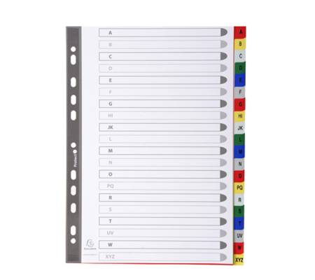 Separatore alfabetico A Z PPL A4 colori assortiti Exacompta 94E - 1303 - 1