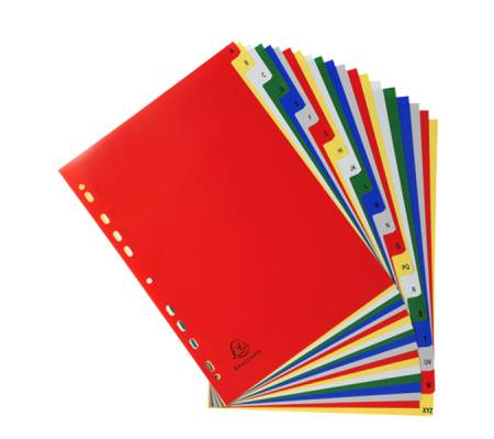 Separatore alfabetico A Z PPL A4 colori assortiti Exacompta 94E - 1303 - 2