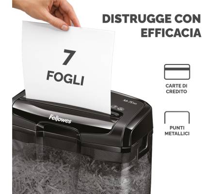 Distruggidocumenti M 7 cm a frammenti nero Fellowes 4701801 - 1360 - 2