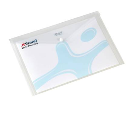 Busta con bottone Pull - 21 x 29,7 cm - trasparente - conf. 5 pezzi - King Mec - 00111318 - 8004389067762 - DMwebShop - 1