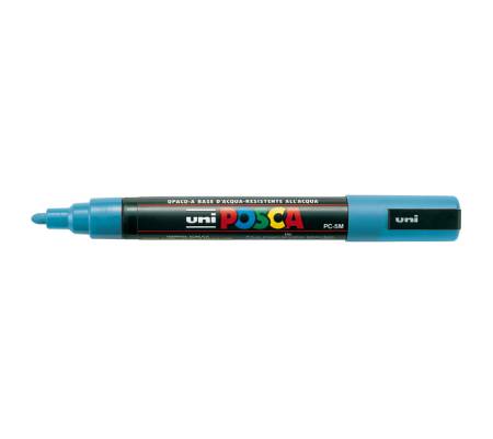 Marcatore a base d acqua Uni Posca PC5M punta tonda media 1,8,2 - 5 mm azzurro Uni Mitsubishi - 6533 - 1