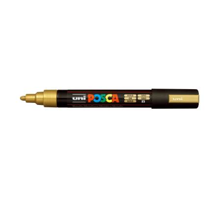 Marcatore a base d acqua Uni Posca PC5M punta tonda media 1,8,2 - 5 mm oro Uni Mitsubishi - 6267 - 1
