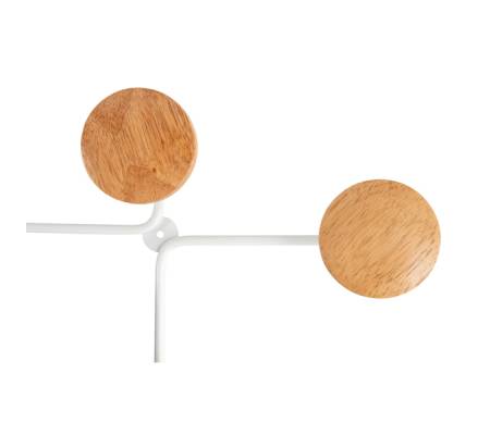 Appendiabiti da muro - 6 posti - 12 x 28 x 7 cm - metallo-legno - bianco - Alba - PMSIXBC - 3129710016228 - DMwebShop - 1